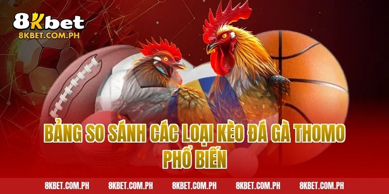 Bảng so sánh các loại kèo đá gà thomo phổ biến